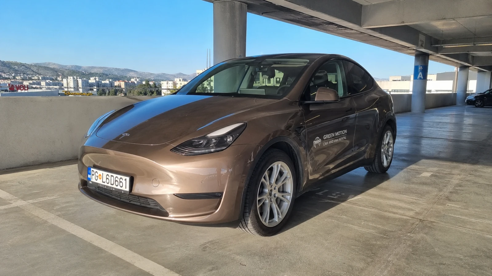 Tesla Model Y electric SUV rental Podgorica airport